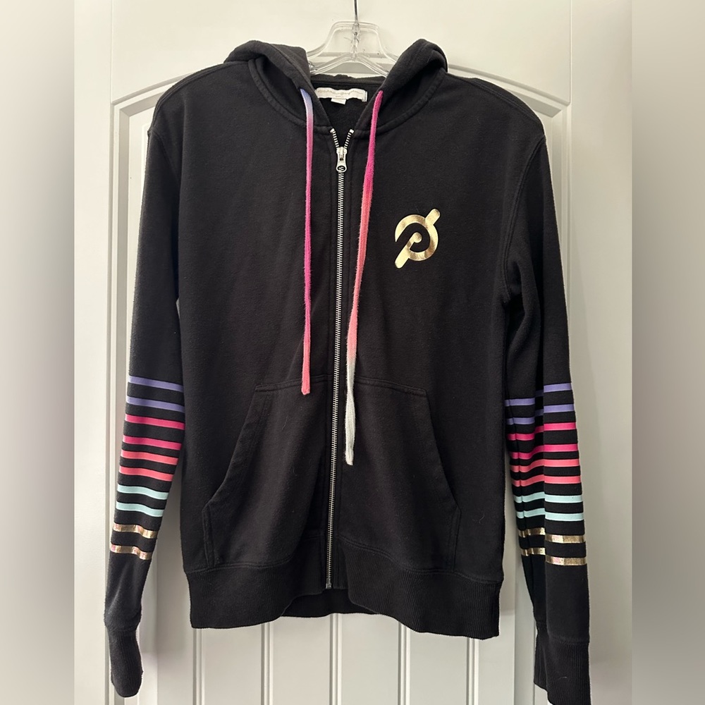 Peloton x Spiritual Gangster Zip Up Hoodie with Rainbow Stripes S